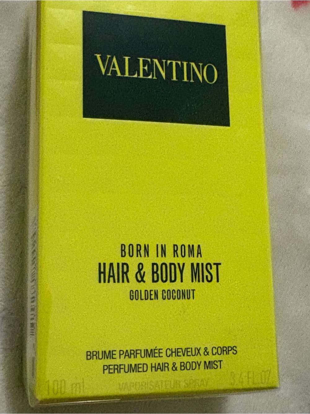 Valentino Born In Roma Hair & Body Mist — Bright Yellow Bottle